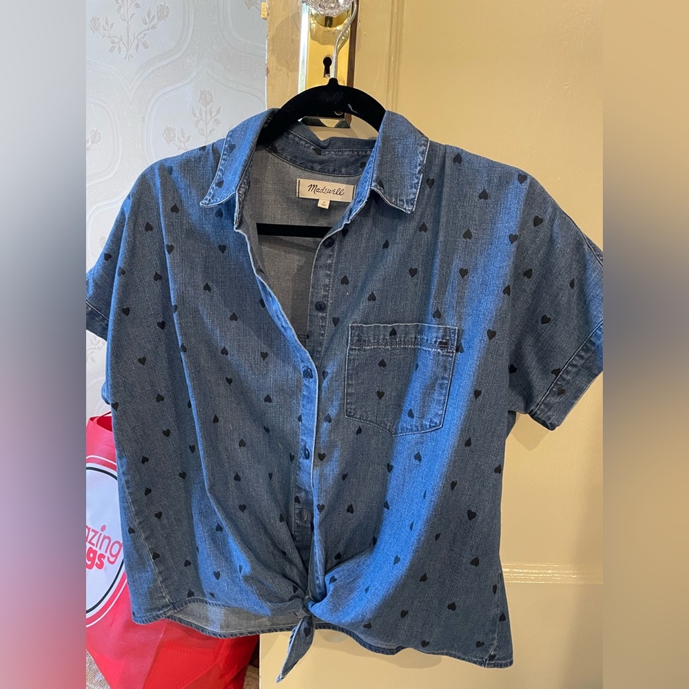 Denim tie shirt